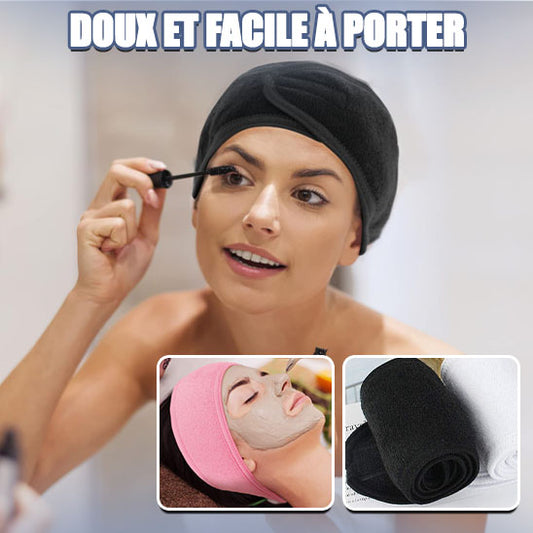 Bandeau élastique en éponge pour extensions de cils et soins visage – Lot de 5 bandeaux ajustables avec velcro pour maquillage et spa