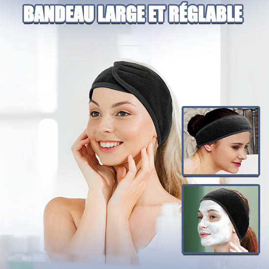 Bandeau élastique en éponge pour extensions de cils et soins visage – Lot de 5 bandeaux ajustables avec velcro pour maquillage et spa