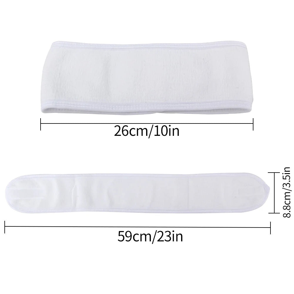 Bandeau élastique en éponge pour extensions de cils et soins visage – Lot de 5 bandeaux ajustables avec velcro pour maquillage et spa